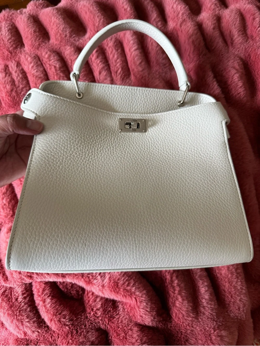 Michino Mini Craie Leather Satchel - Craie (Cream)